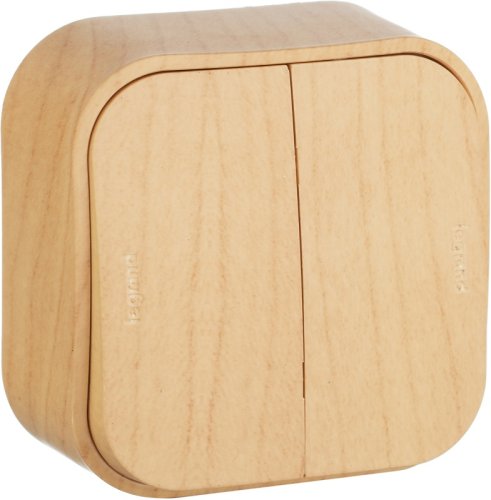 Выключатель накладной Legrand Quteo 2-кл. дерево картинка